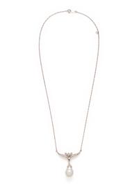 CULTURED BAROQUE PEARL AND DIAMOND NECKLACE