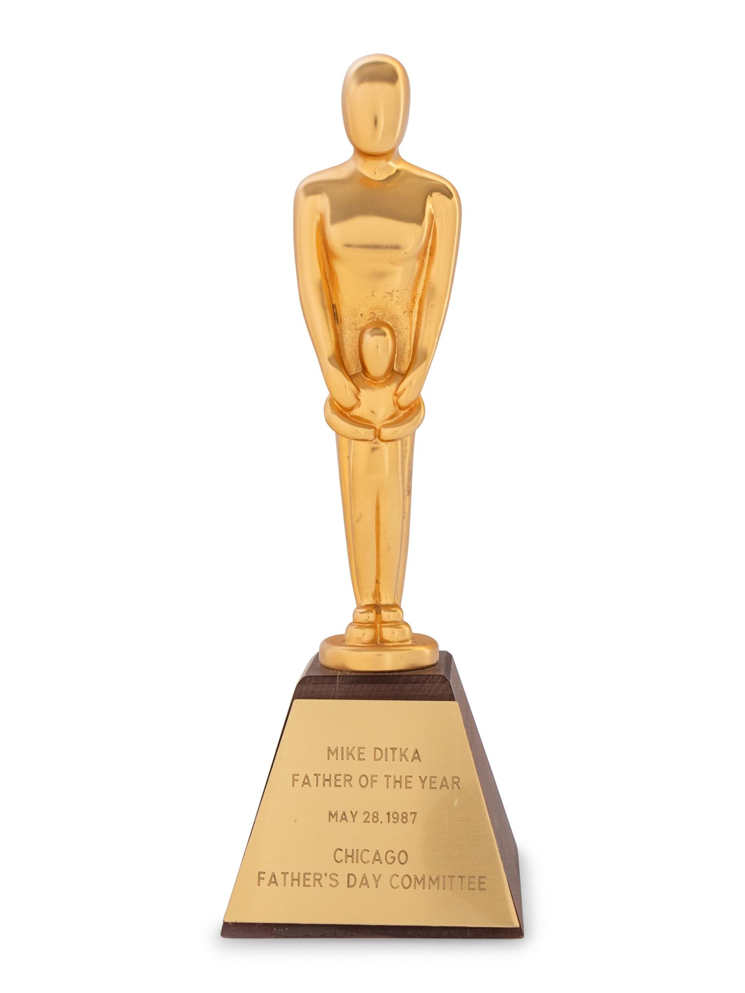 A 1987 Chicago Father’s Day Committee Father of the Year Trophy Awarded to Mike Ditka Formerly Displayed at Mike Ditka's Restaurant