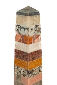 A Pair of Grand Tour Style Vari-Color Marble Obelisks