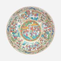 A Massive Chinese Export Porcelain Rose Medallion Punch Bowl 19th century