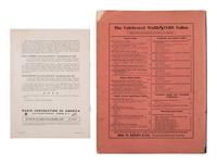 [AFRICAN AMERICANA -- MUSIC]. Cole & Johnson Song Folio containing "Classic Negro Songs." 1904. [WITH:] Additional items.