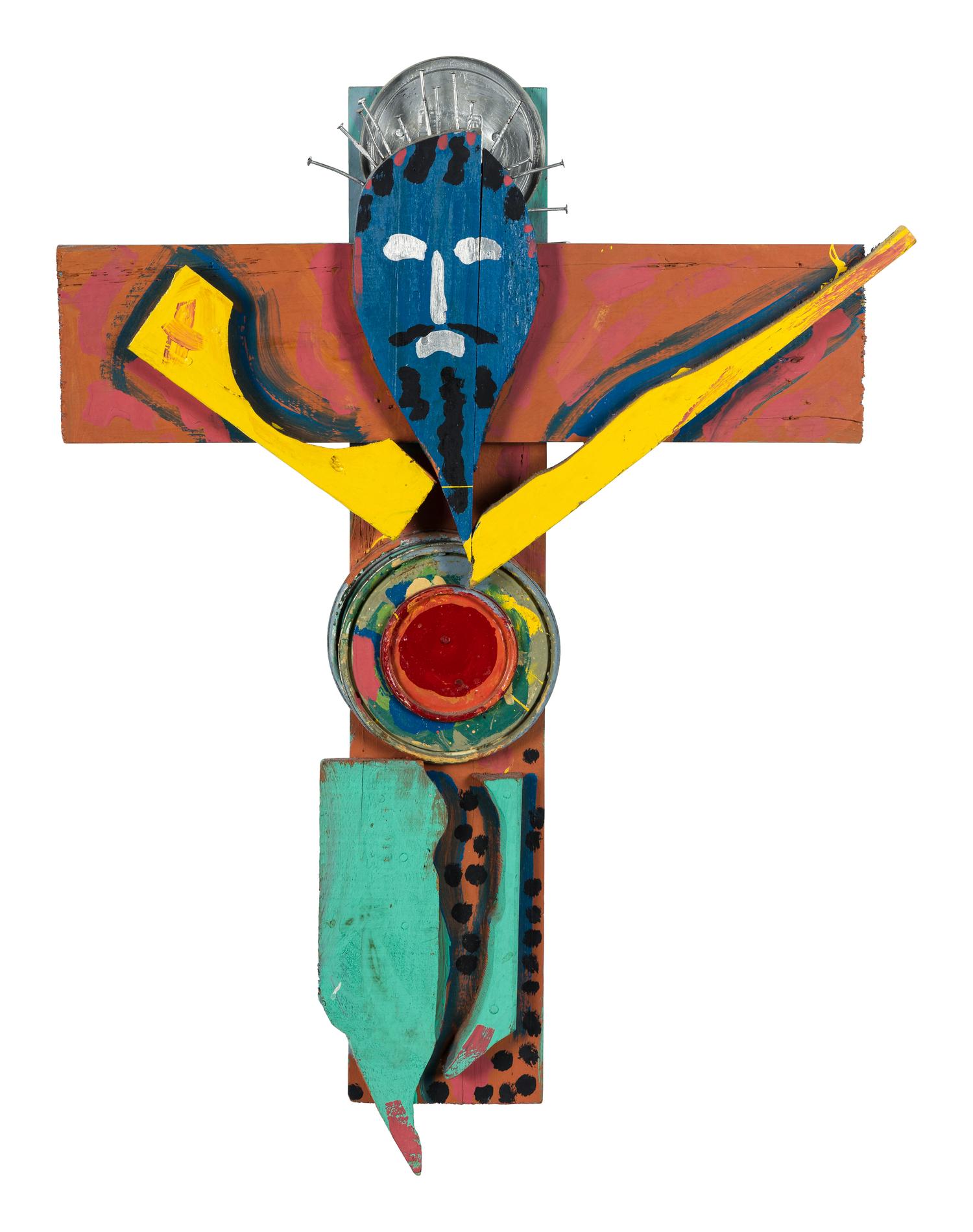 Untitled (Blue-Faced Jesus Crucifix)