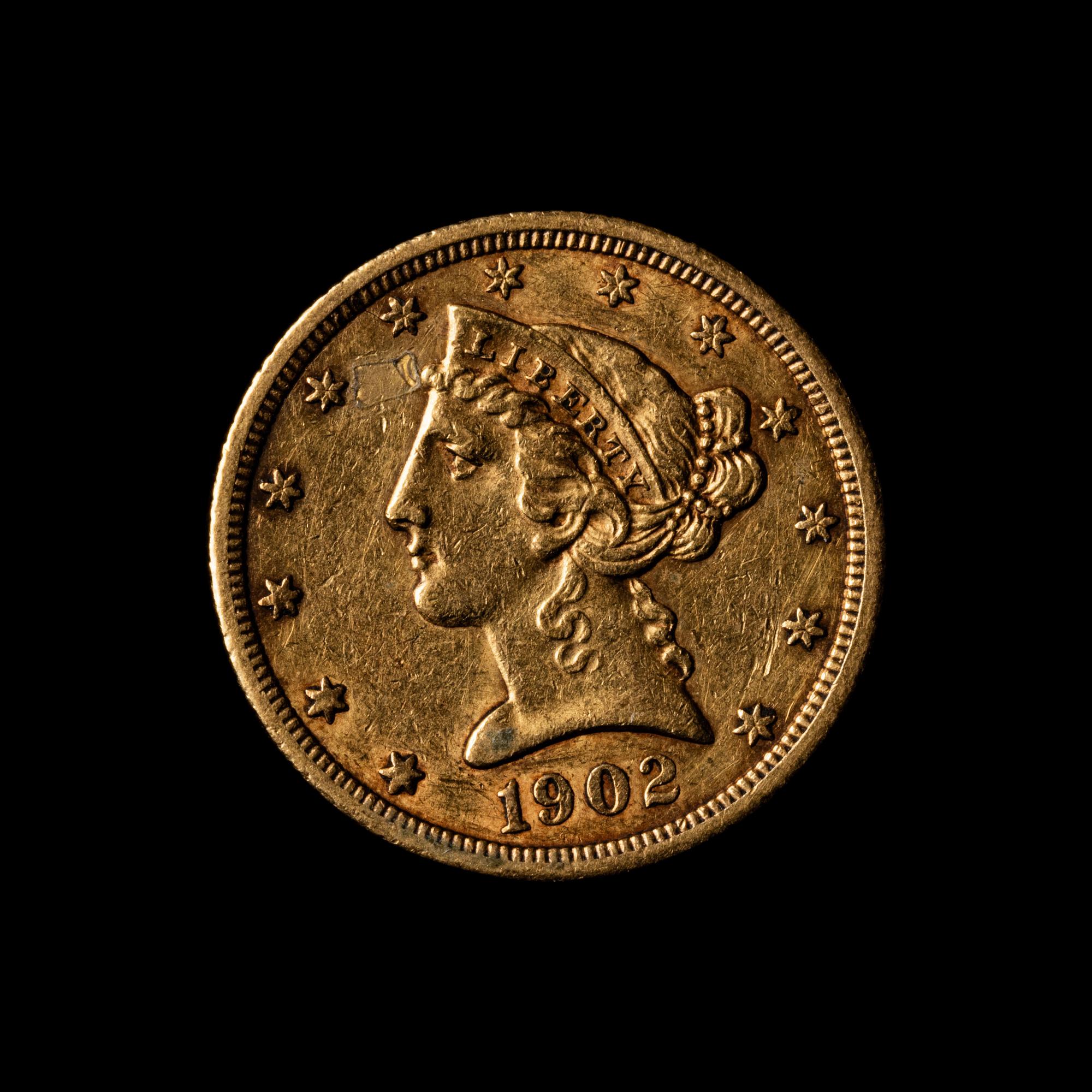 A 1902-S Liberty Head $5 Gold Coin