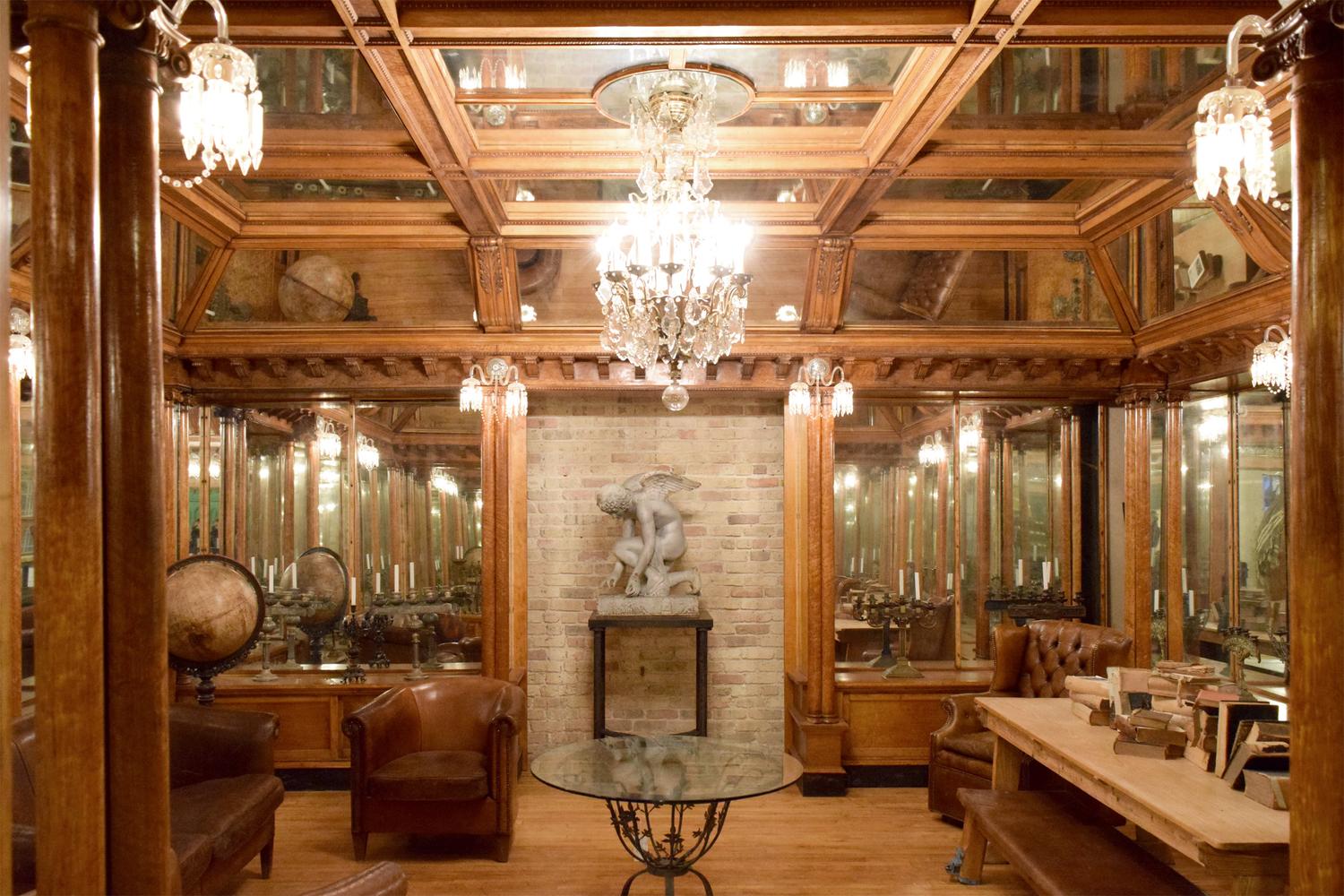 A Mirror inset and Bird's Eye Maple Nashville Jewelry Store Interior 255" W x 223" D x 120.5" — United States, Circa 1913