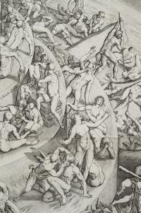 Inferno According to Dante Alighieri in "The Divine Comedy" (After a drawing by Bernardino Poccetti, 1612)