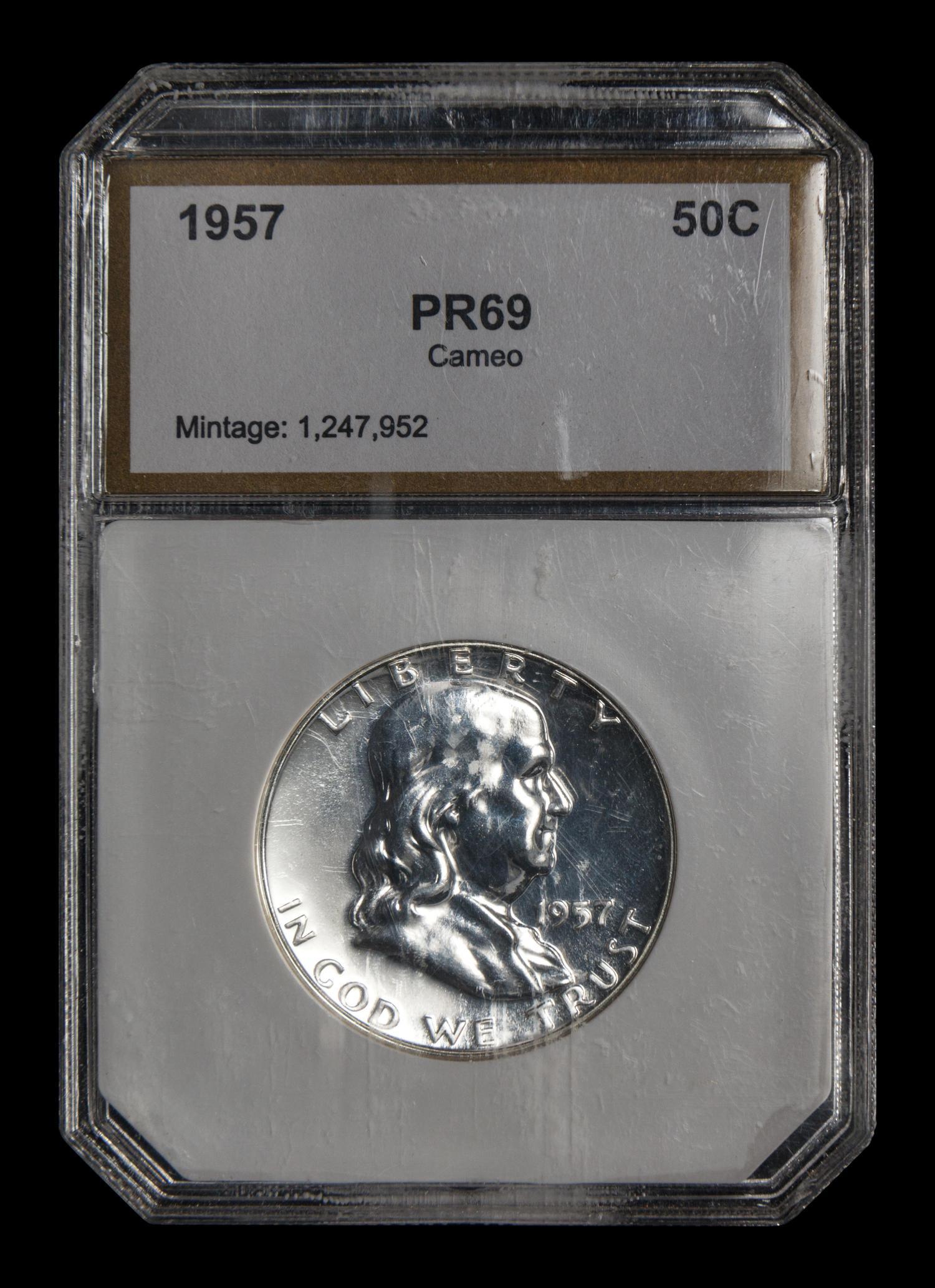 A 1957 Benjamin Franklin 50c Proof