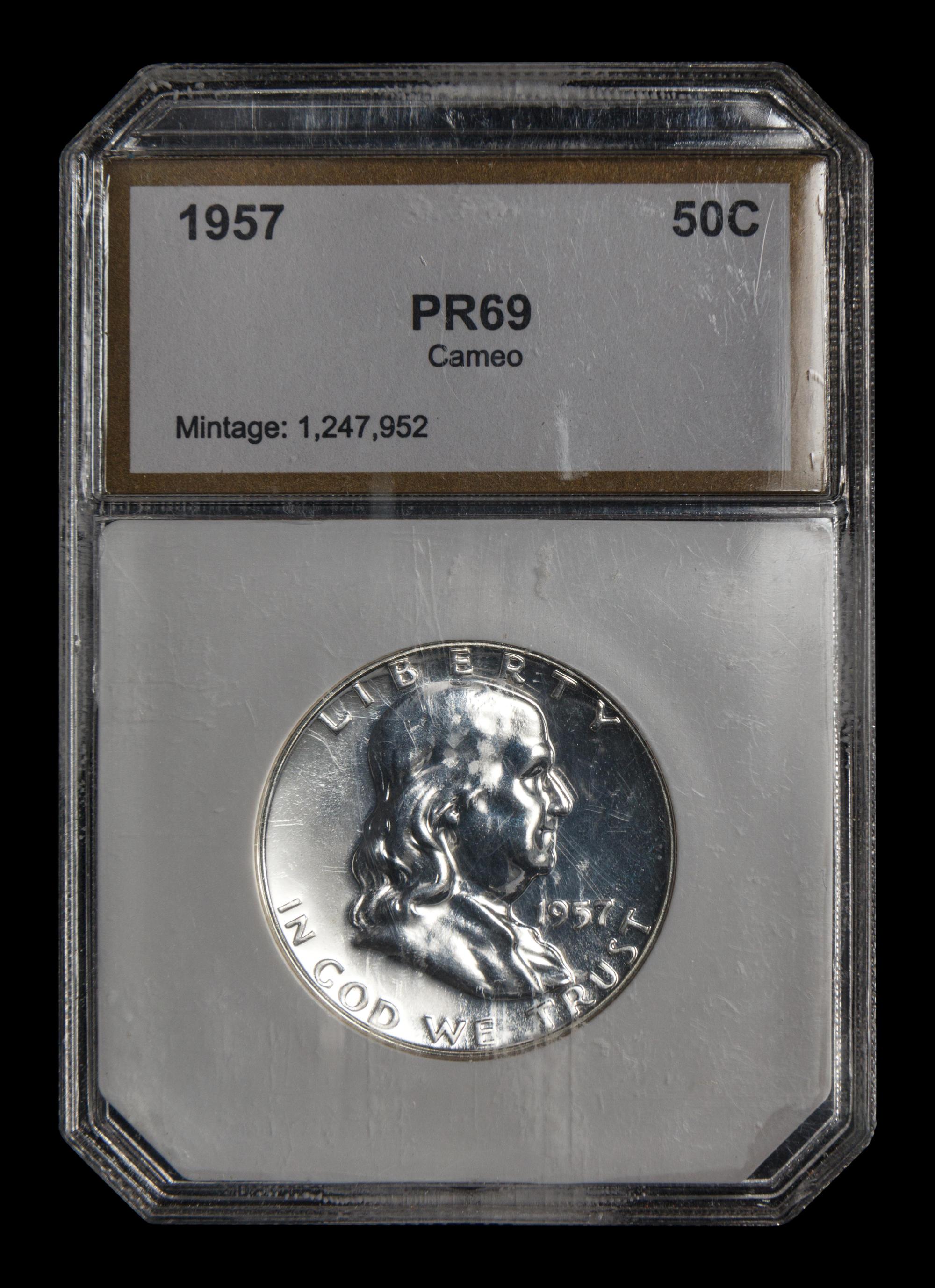 A 1957 Benjamin Franklin 50c Proof