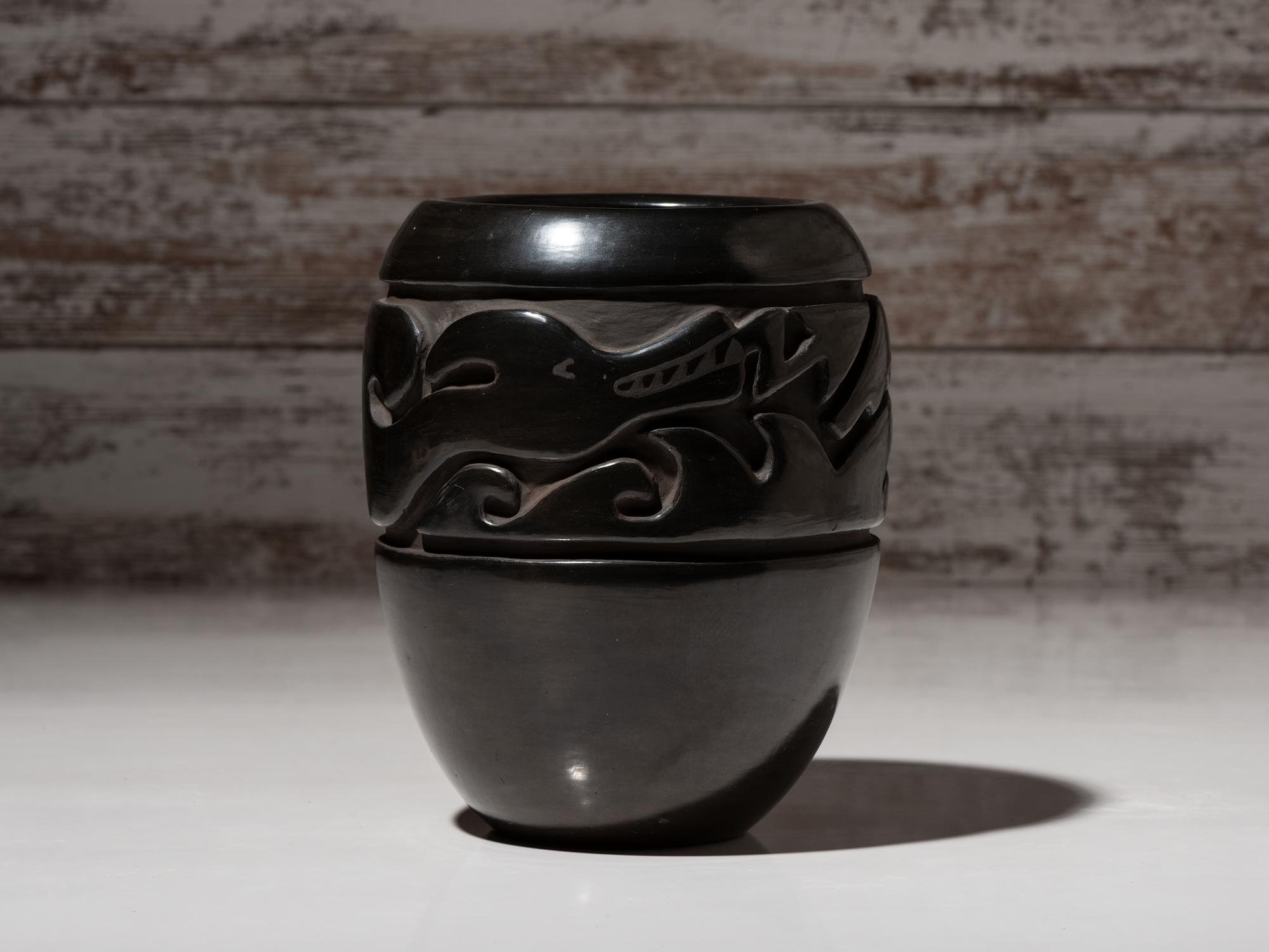 Carved Blackware Jar