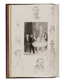 [MICHEL, Marius, binder]. LEANDRE, Charles (1862-1934), illustrator. HALÉVY, Ludovic (1834-1908). La Famille Cardinal . Paris: Émile Testard, 1893.