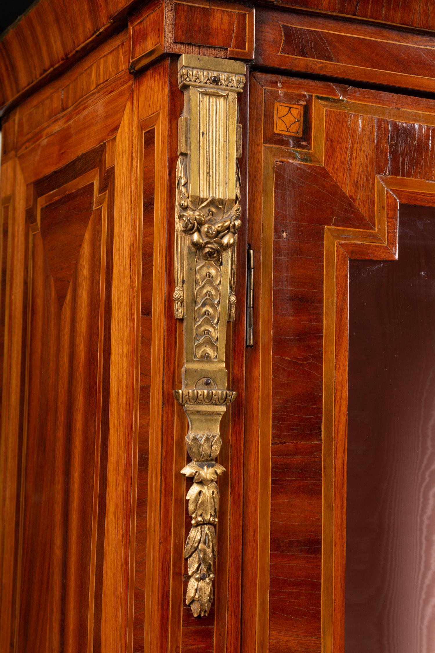 A Pair of Louis XVI Gilt Bronze Mounted Parquetry Bibliothèques