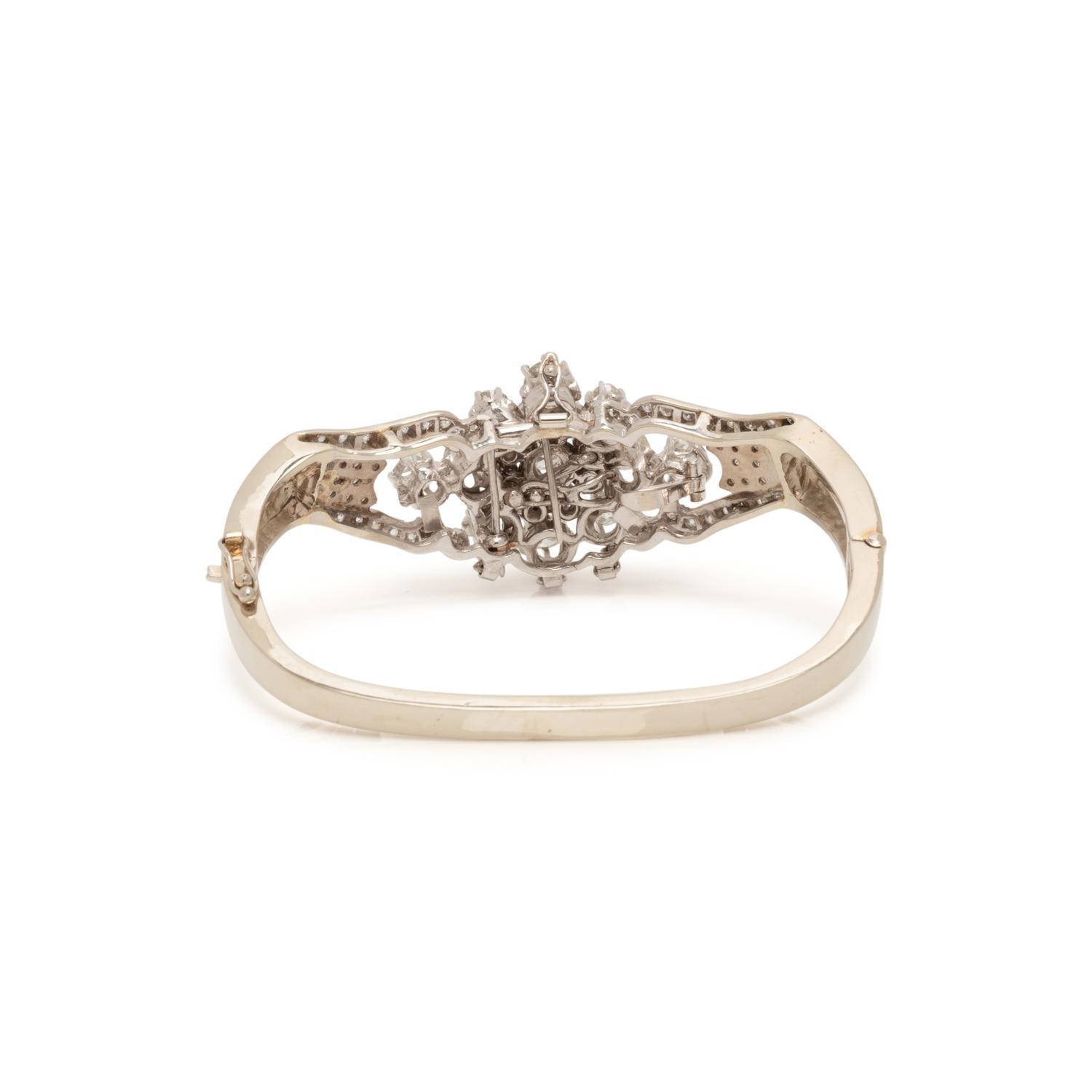 CONVERTIBLE WHITE GOLD AND DIAMOND BANGLE BRACELET