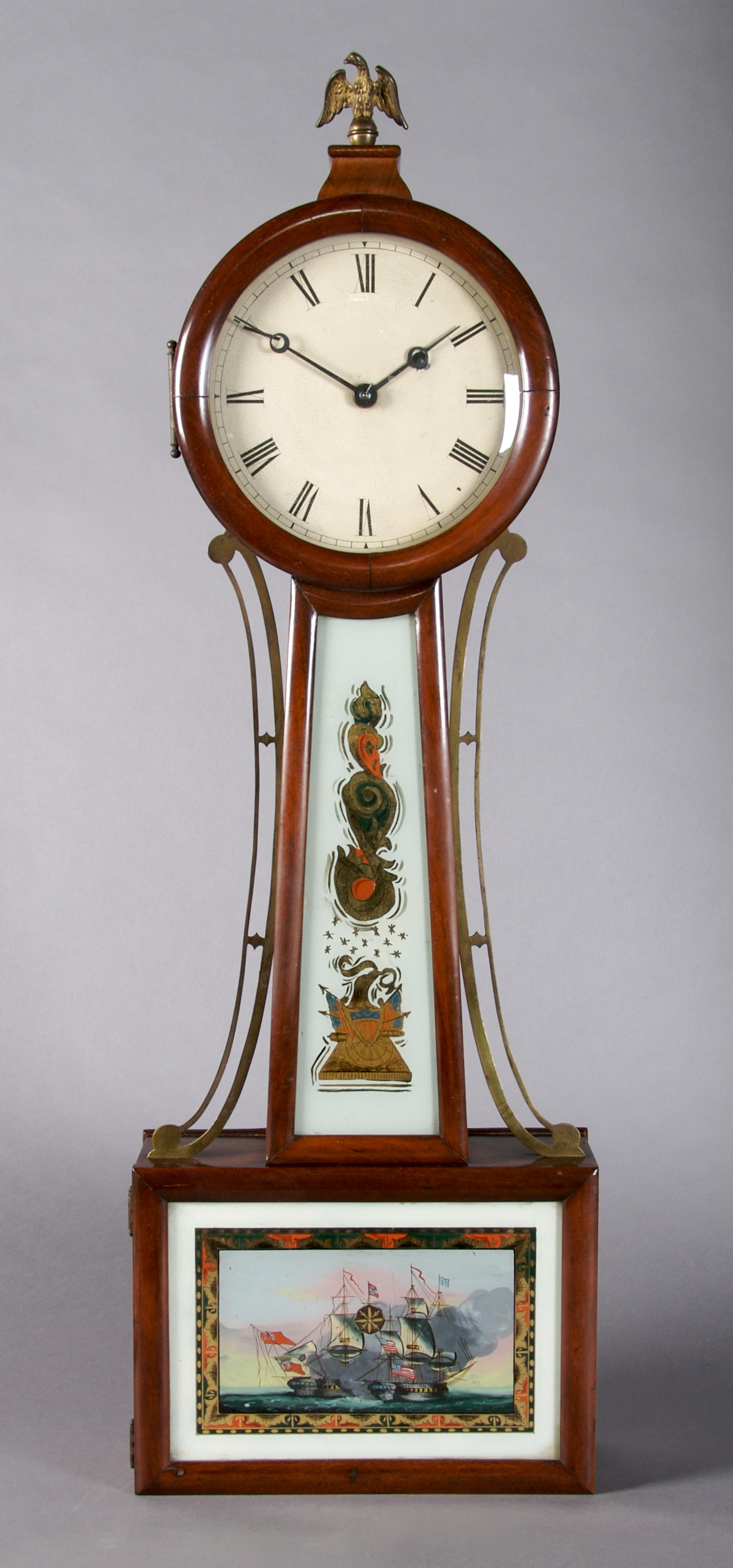 An American Banjo Clock, Height 34 inches.