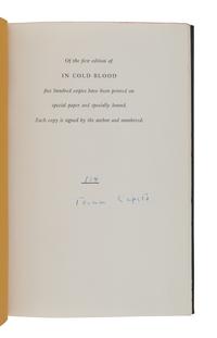 CAPOTE, Truman (1924-1984). In Cold Blood . New York: Random House, 1965.
