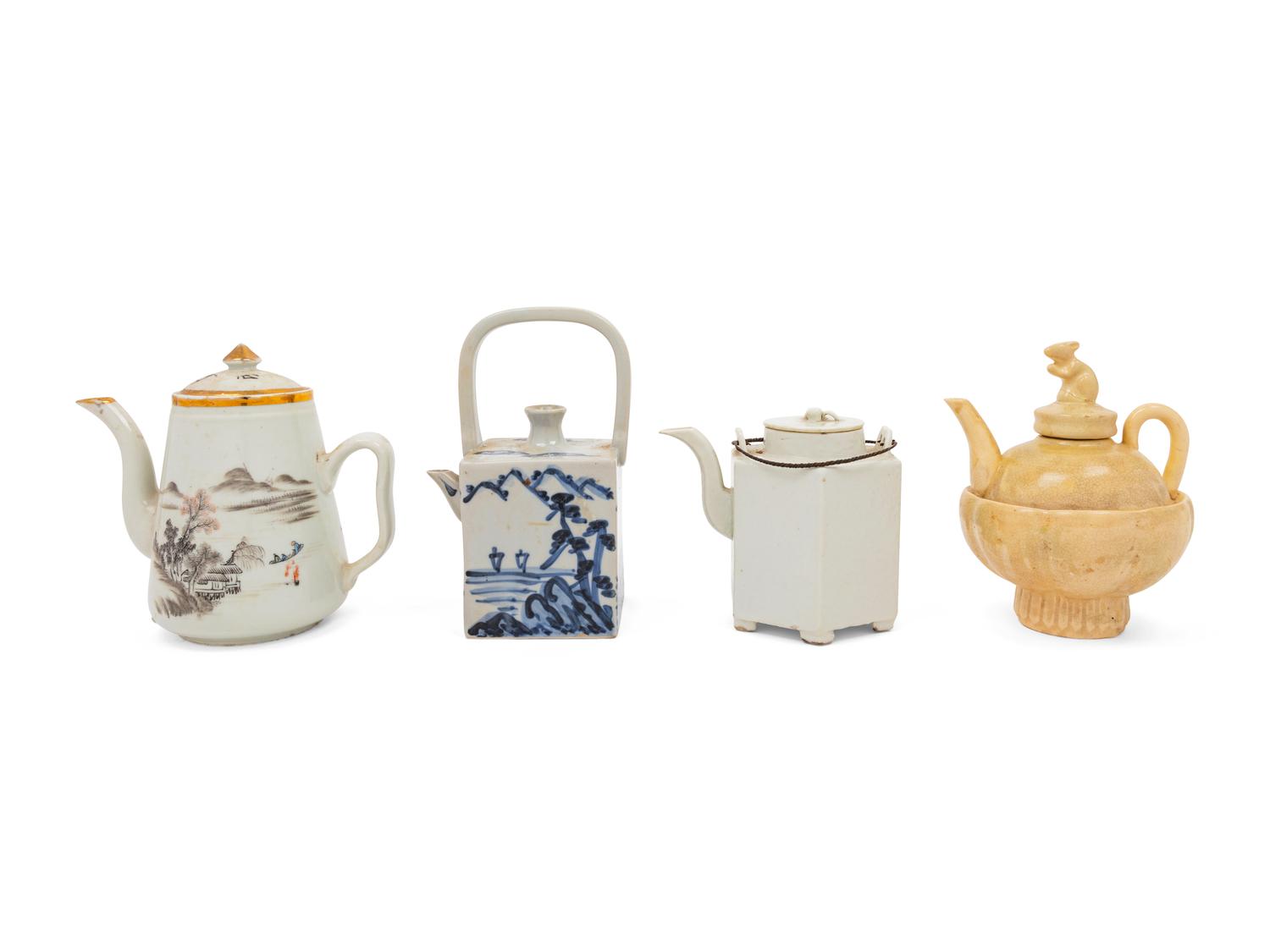 A Group of Four Chinese Porcelain Teapots