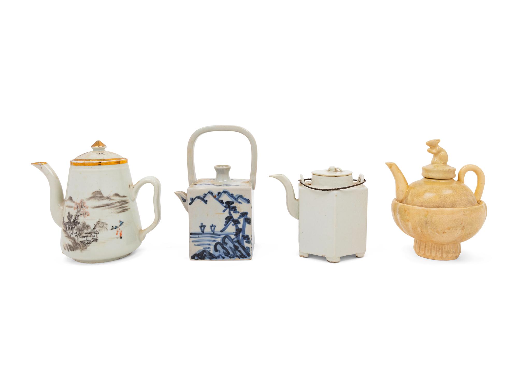 A Group of Four Chinese Porcelain Teapots
