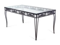 A Metal Garden Dining Table and Six Chairs