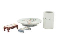 Four Famille Rose Porcelain Scholar’s Objects