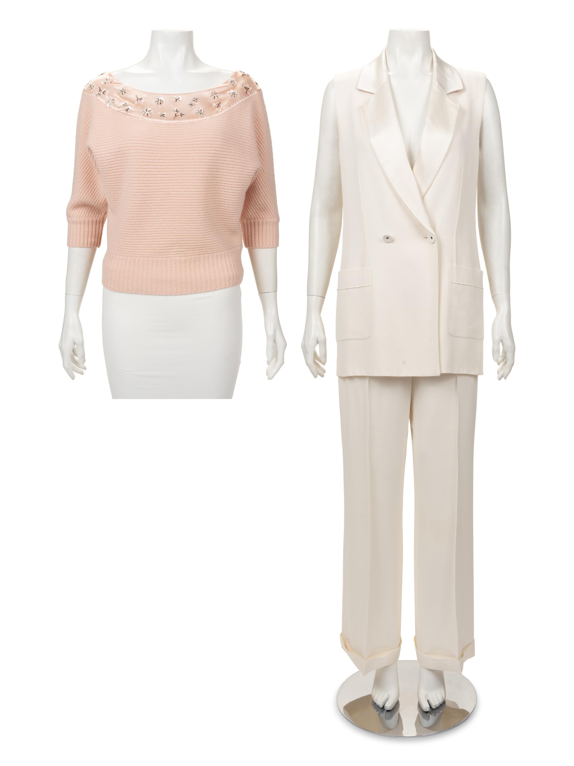 Five Designer Pieces: One Sonia Rykiel Suit, One YSL and One Valentino Skirt, and One Christian Dior Sweater, 1990-2000s