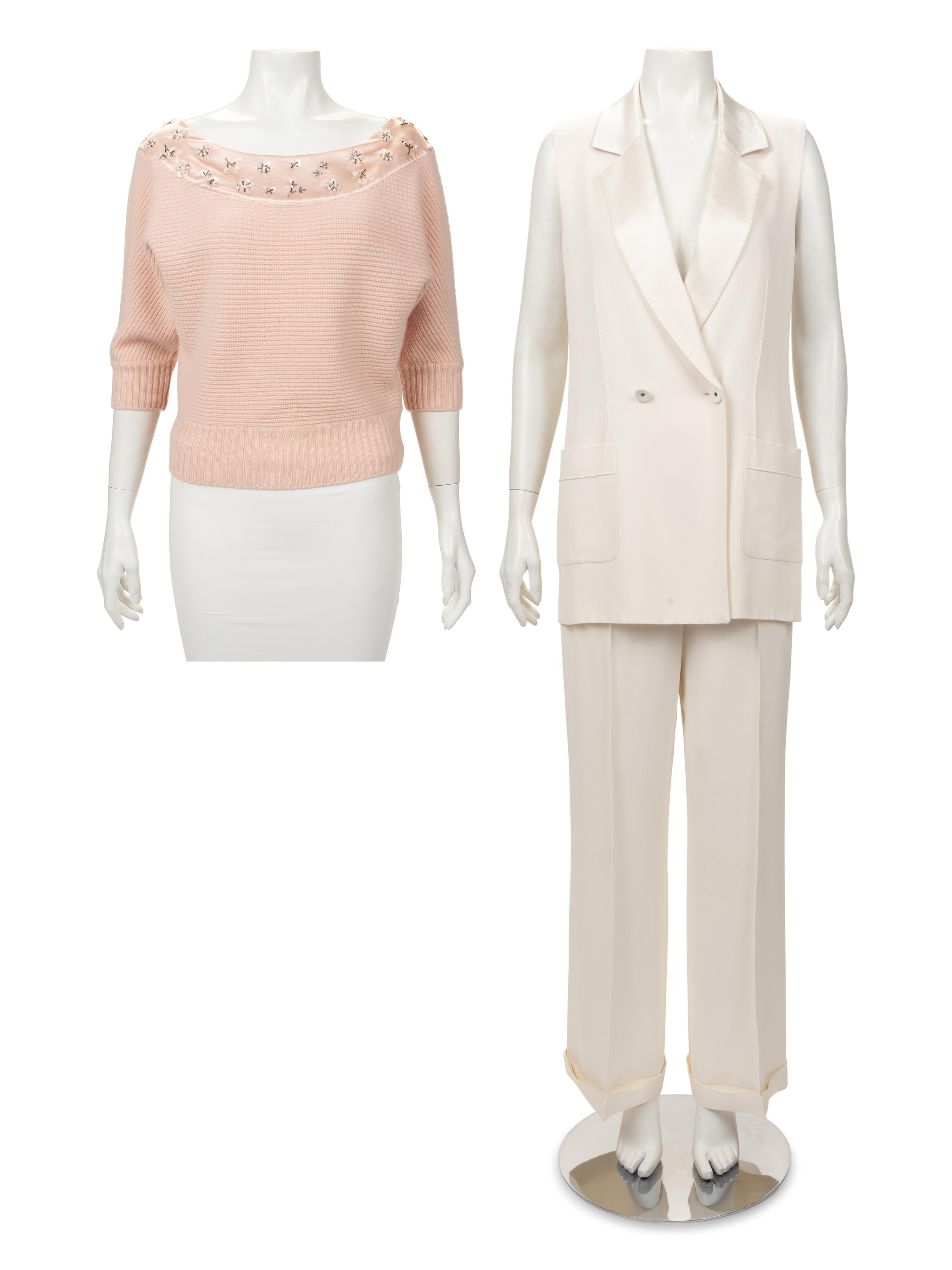 Five Designer Pieces: One Sonia Rykiel Suit, One YSL and One Valentino Skirt, and One Christian Dior Sweater, 1990-2000s