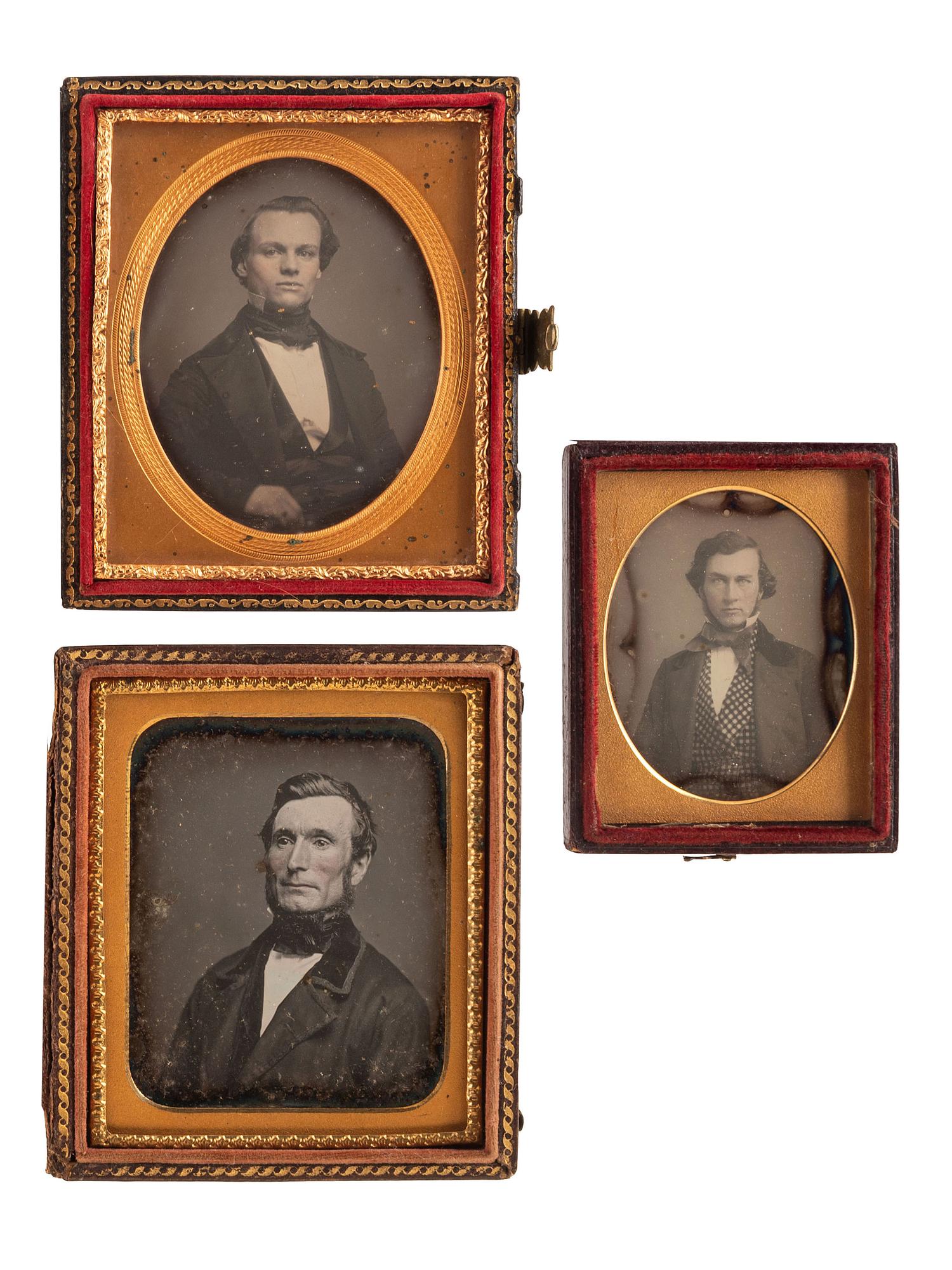 [EARLY PHOTOGRAPHY]. A group of 21 daguerreotype portraits of distinguished gentlemen of various ages, including: