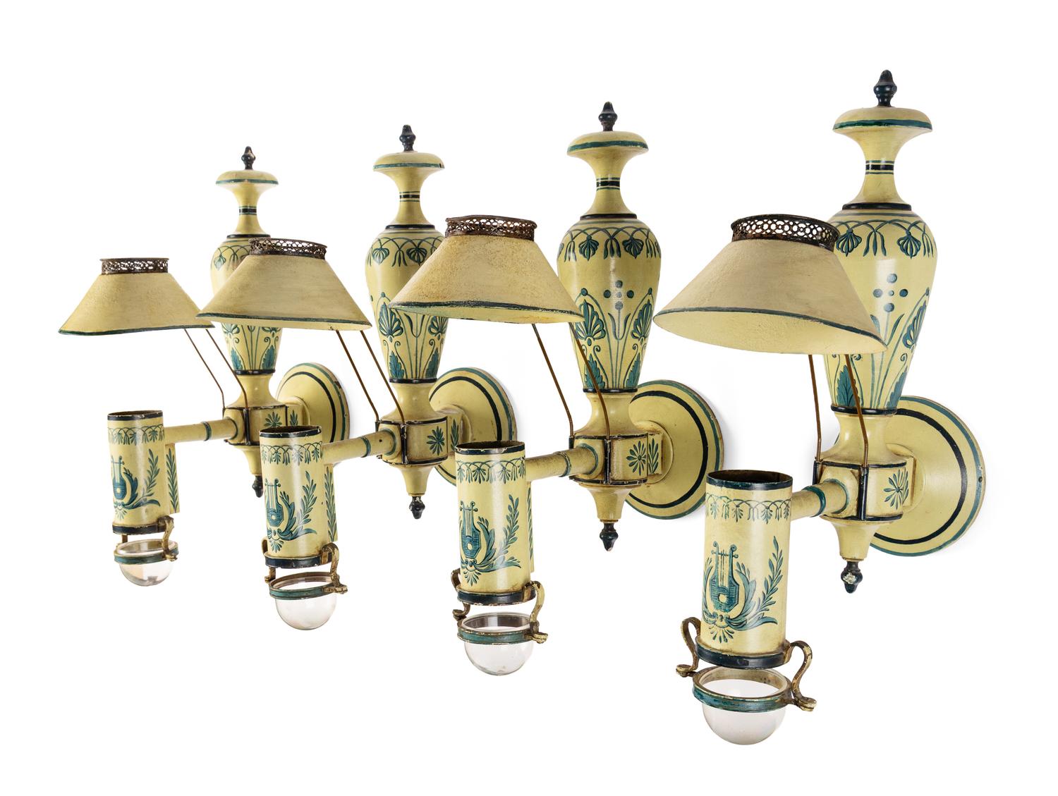 A Set Of Four Tôle Sconces
