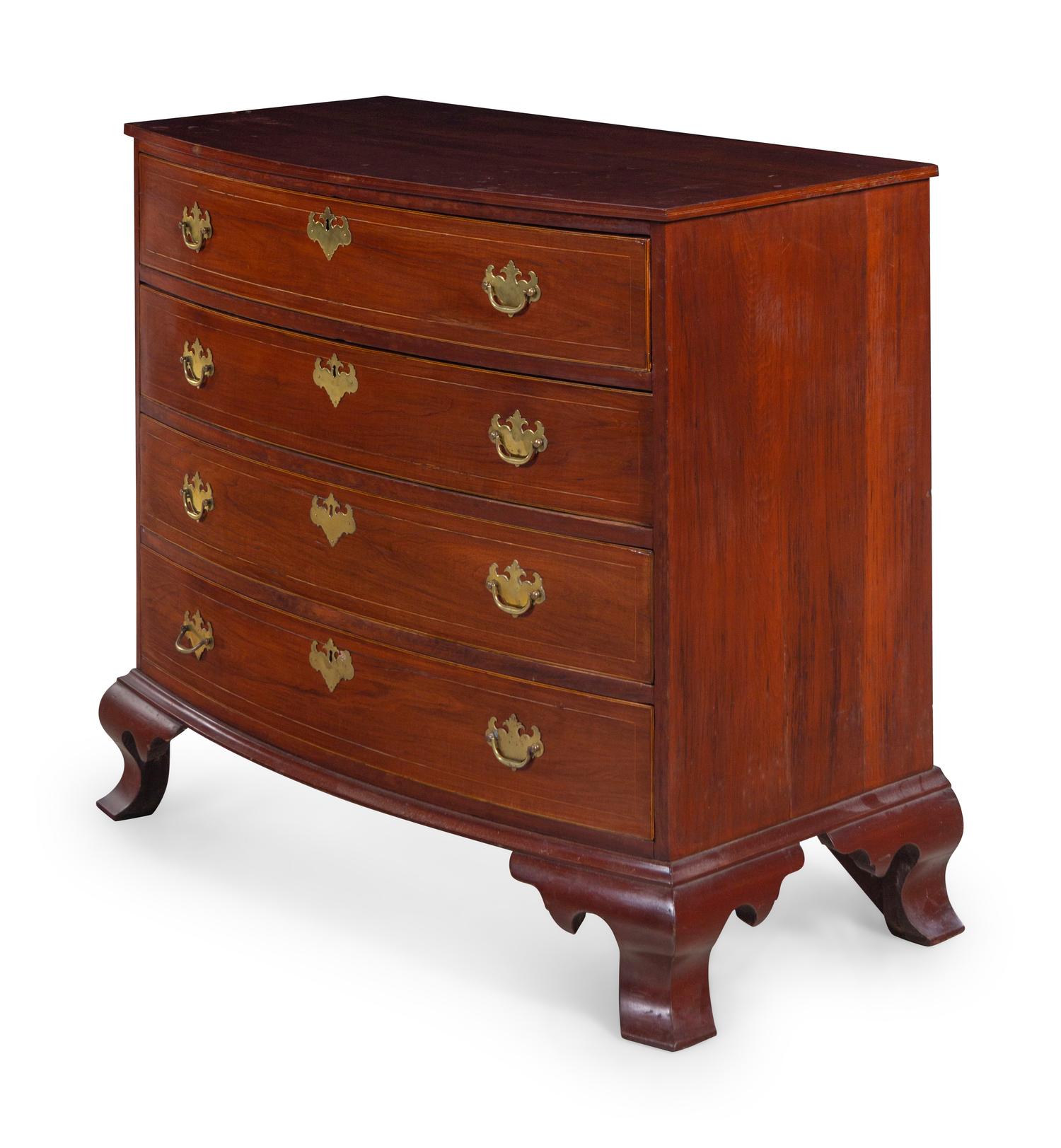 A Chippendale Cherry and Mahogany Chest of Drawers