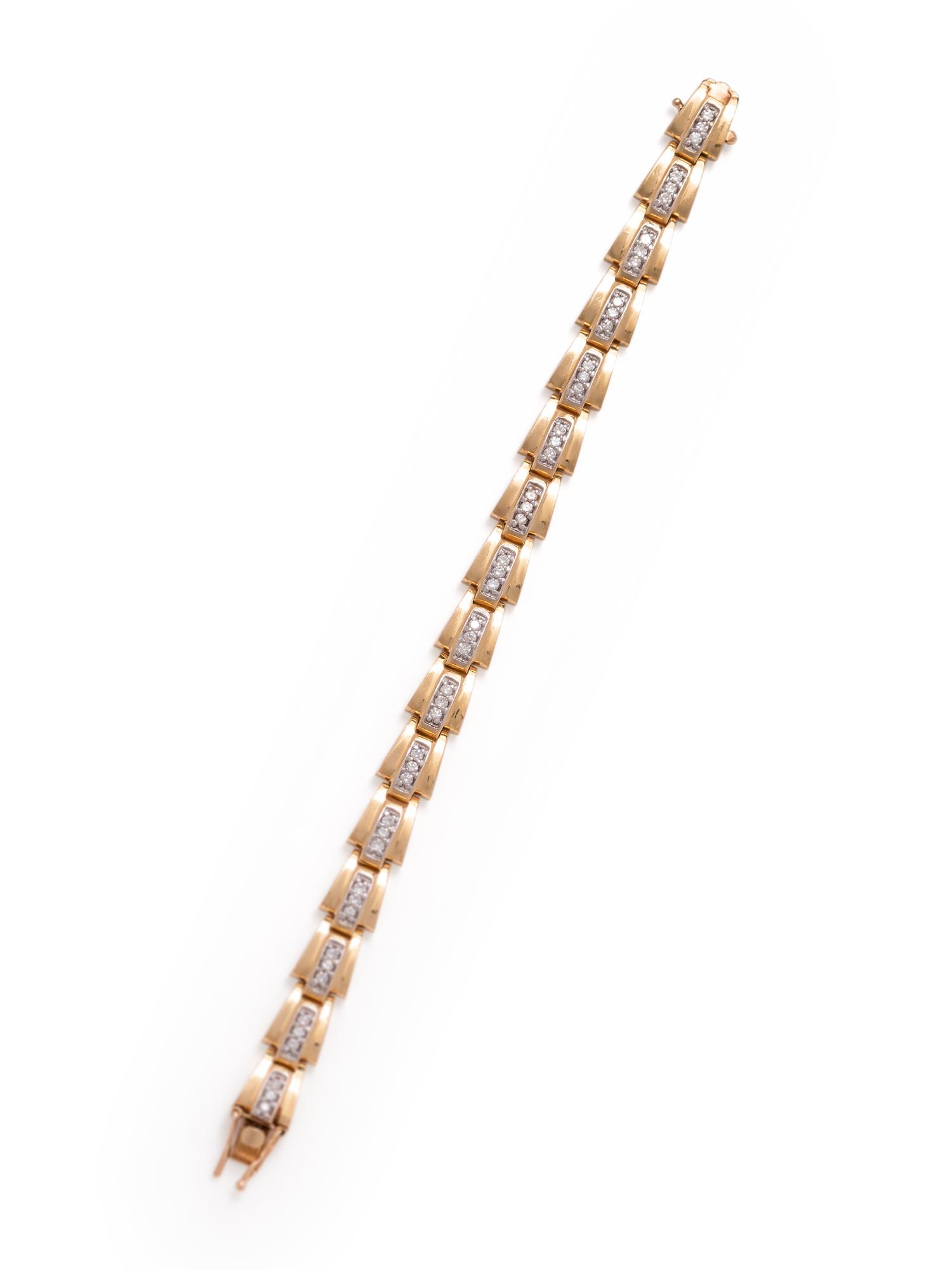 BICOLOR GOLD AND DIAMOND BRACELET