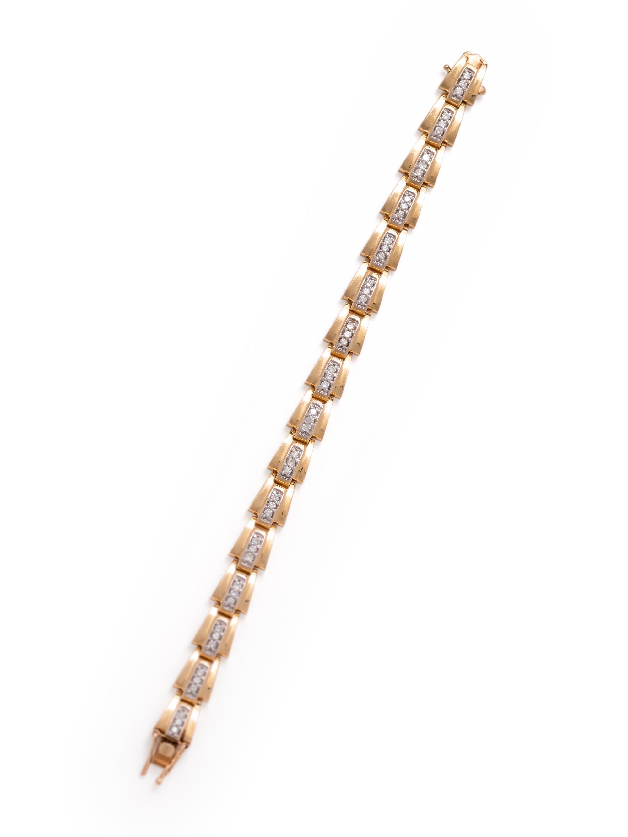 BICOLOR GOLD AND DIAMOND BRACELET