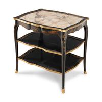 A Louis XV Style Black Lacquer and Gilt Bronze Mounted Table