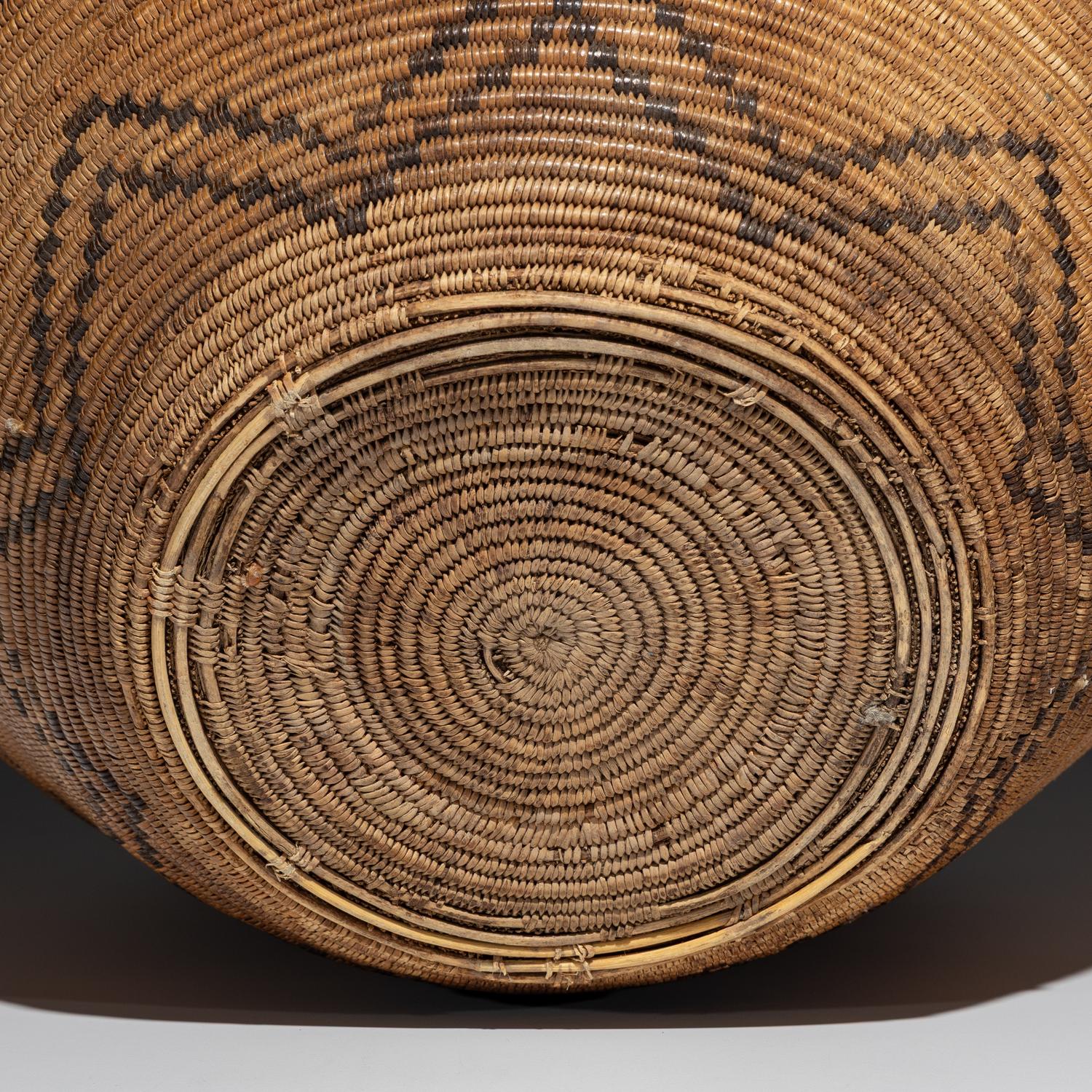 Western Apache Basketry Olla, with Human Figures