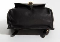 A Gianni Versace Black Leather Backpack, 11.75" x 11" x 4.5".