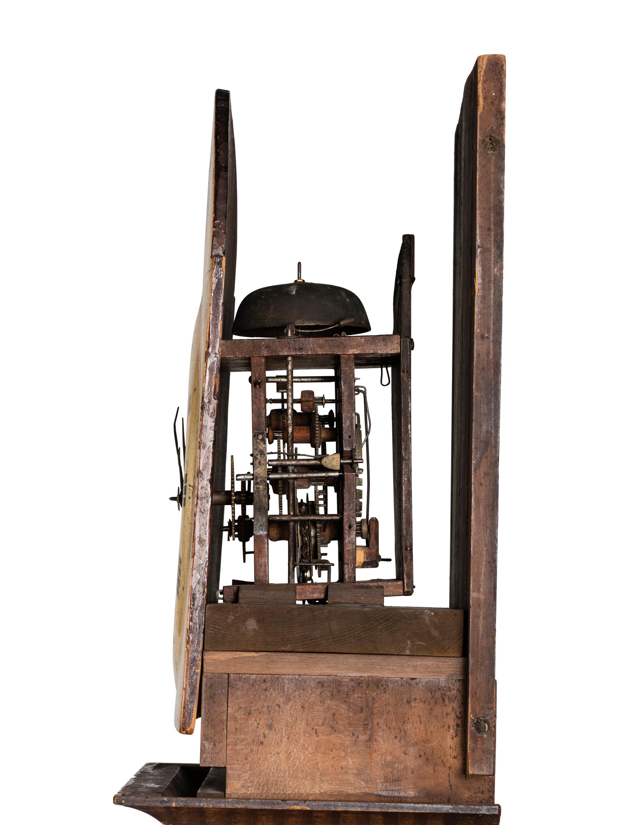 A Federal Grain-Paint Decorated Tall Case Clock