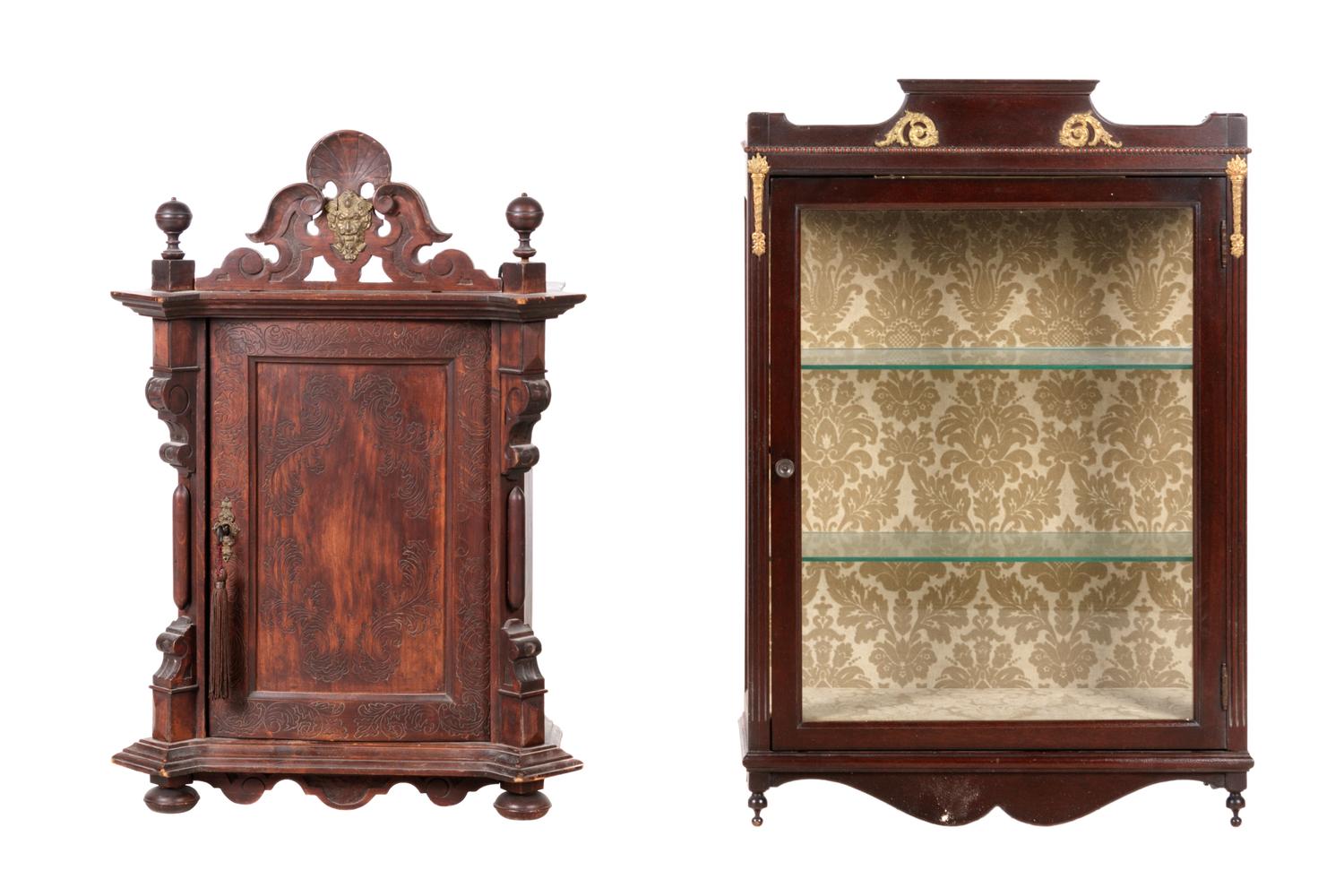 A Continental Table Top Walnut Cabinet
