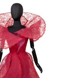 Pierre Cardin Haute Couture Tiered Flounce Lace Dress, 1987