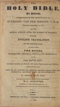 [Religion] [Judaica] Alexander, L. The Holy Bible, In Hebrew ...