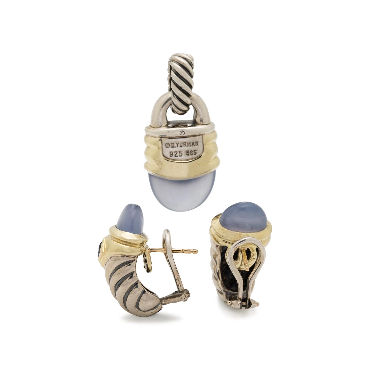 DAVID YURMAN, CHALCEDONY AND TANZANITE SET