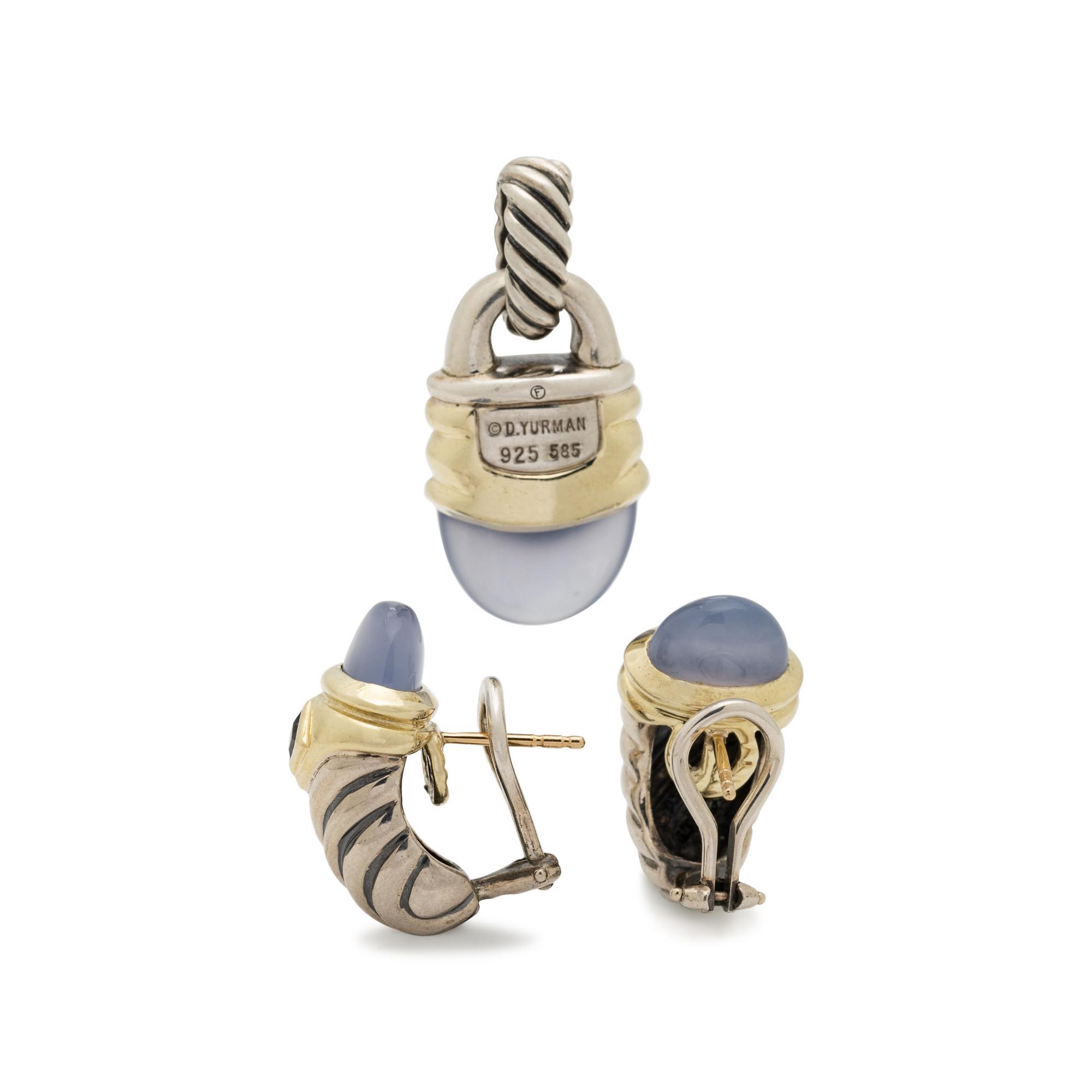 DAVID YURMAN, CHALCEDONY AND TANZANITE SET