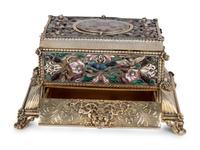 A Continental Enameled Silver Gilt Singing Bird Automaton Box — 19TH CENTURY