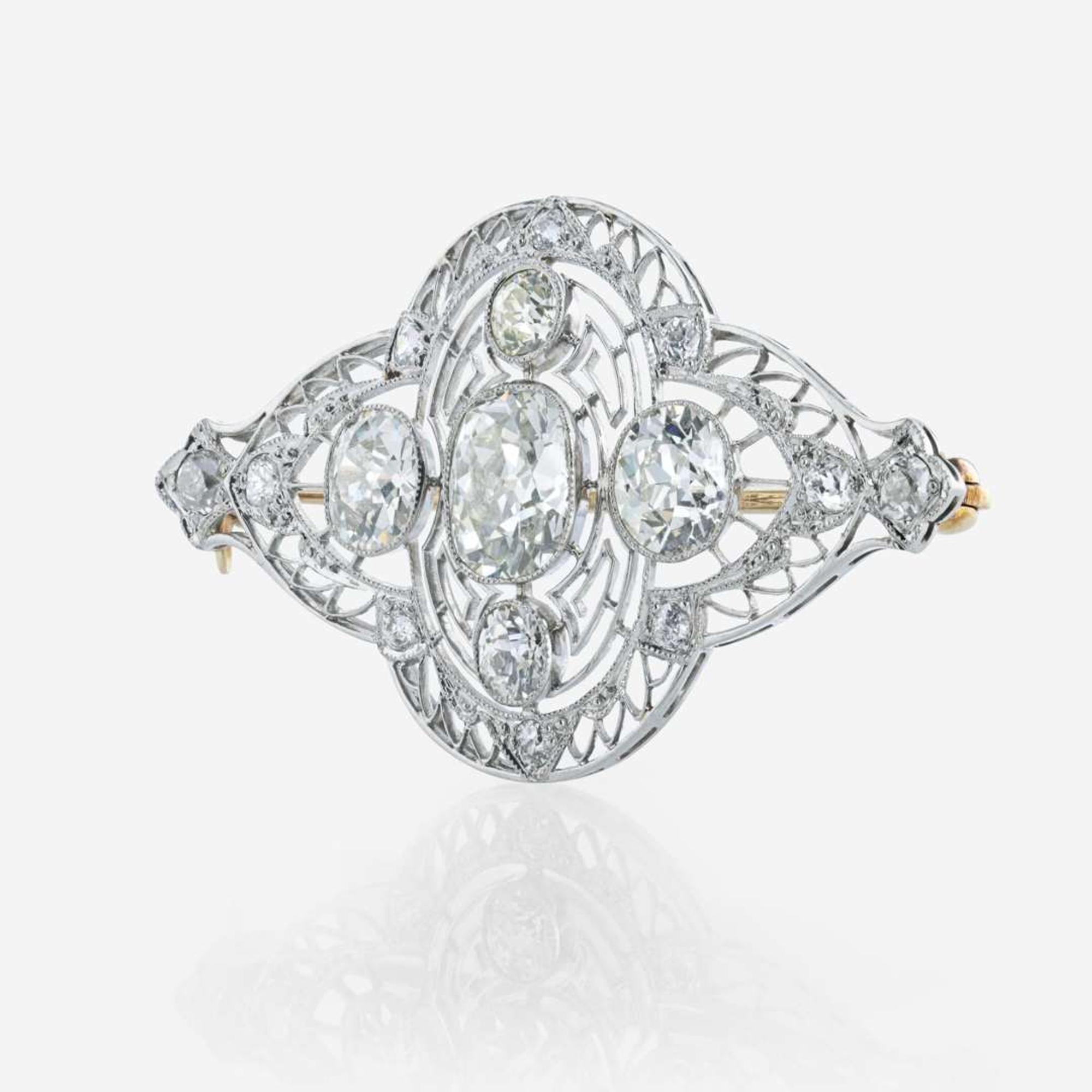Belle Epoque diamond and platinum brooch