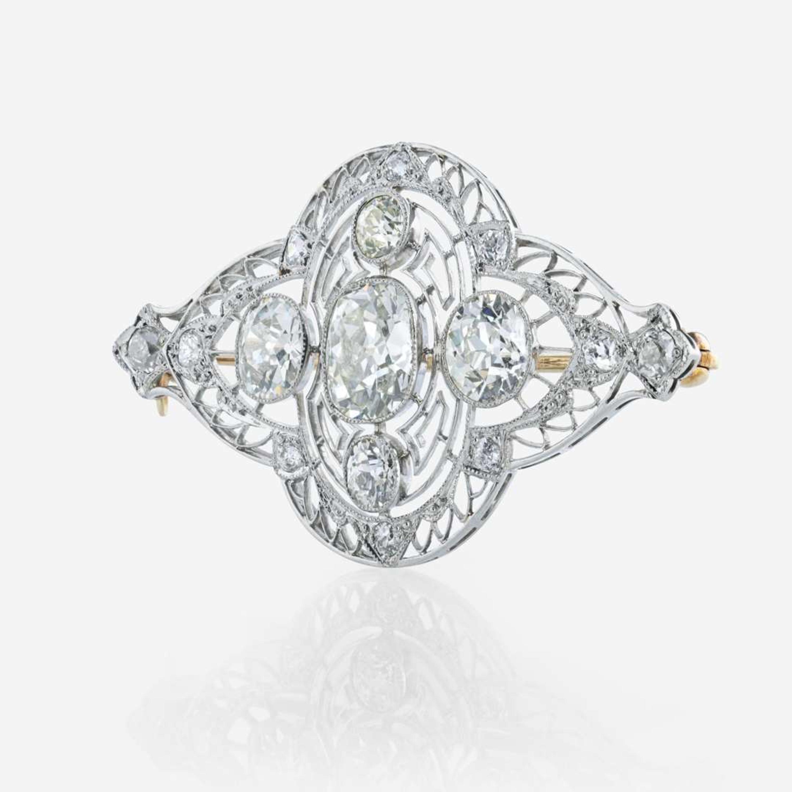 Belle Epoque diamond and platinum brooch