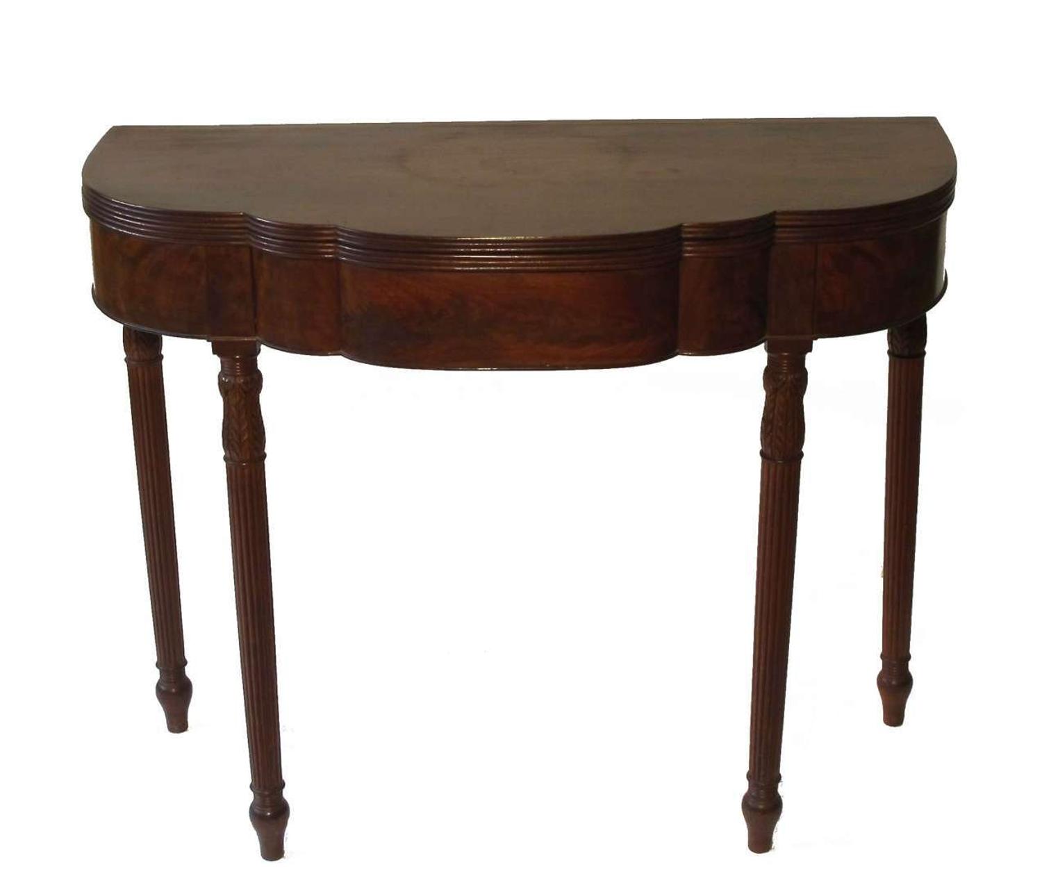 Classical carved flame mahogany card table school of henry connelly (1770-1826), philadelphia, pa, circa 1810