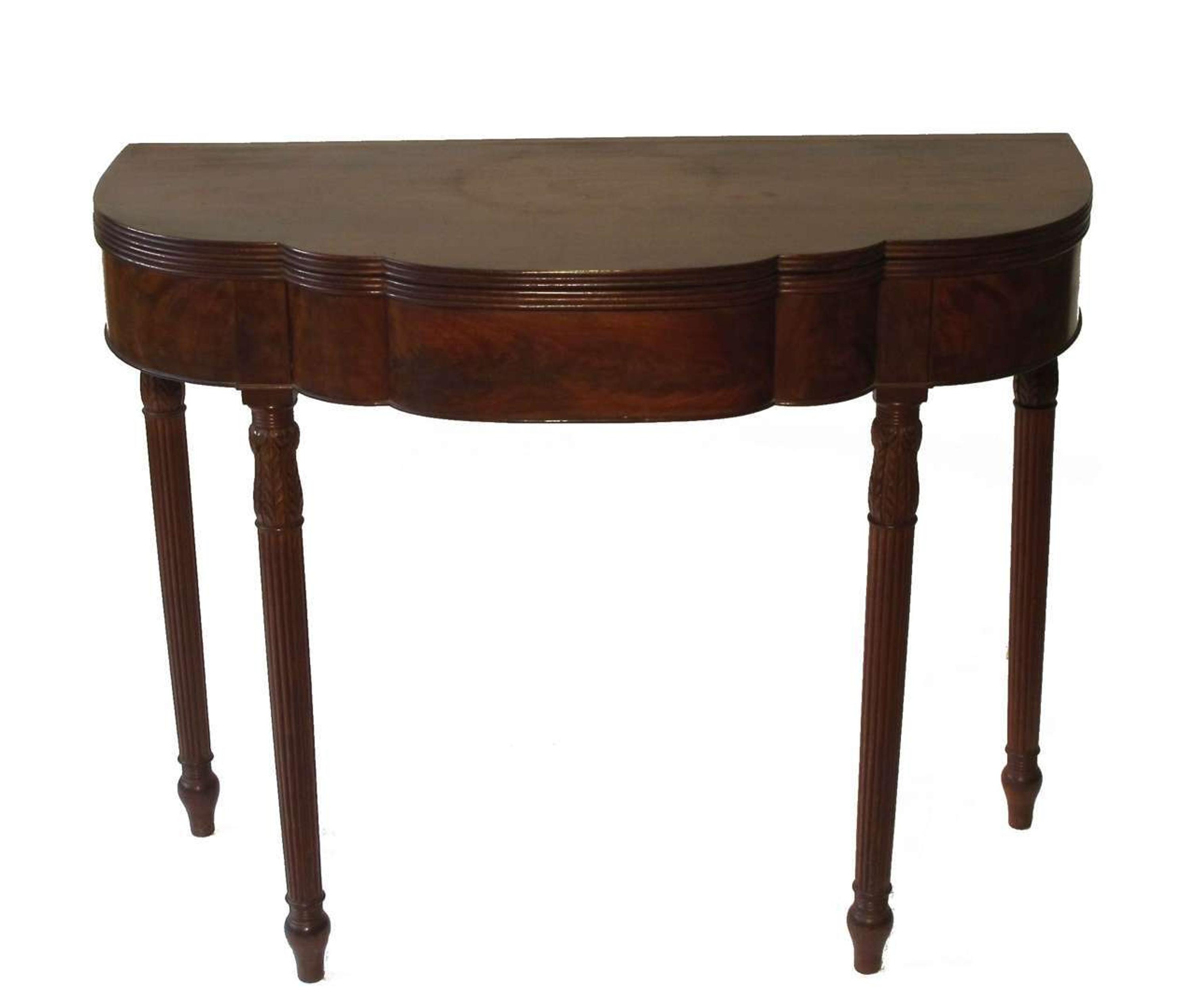 Classical carved flame mahogany card table school of henry connelly (1770-1826), philadelphia, pa, circa 1810
