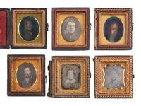 [EARLY PHOTOGRAPHY]. 74 sixteenth plate daguerreotypes of men, women, & children of varying ages.