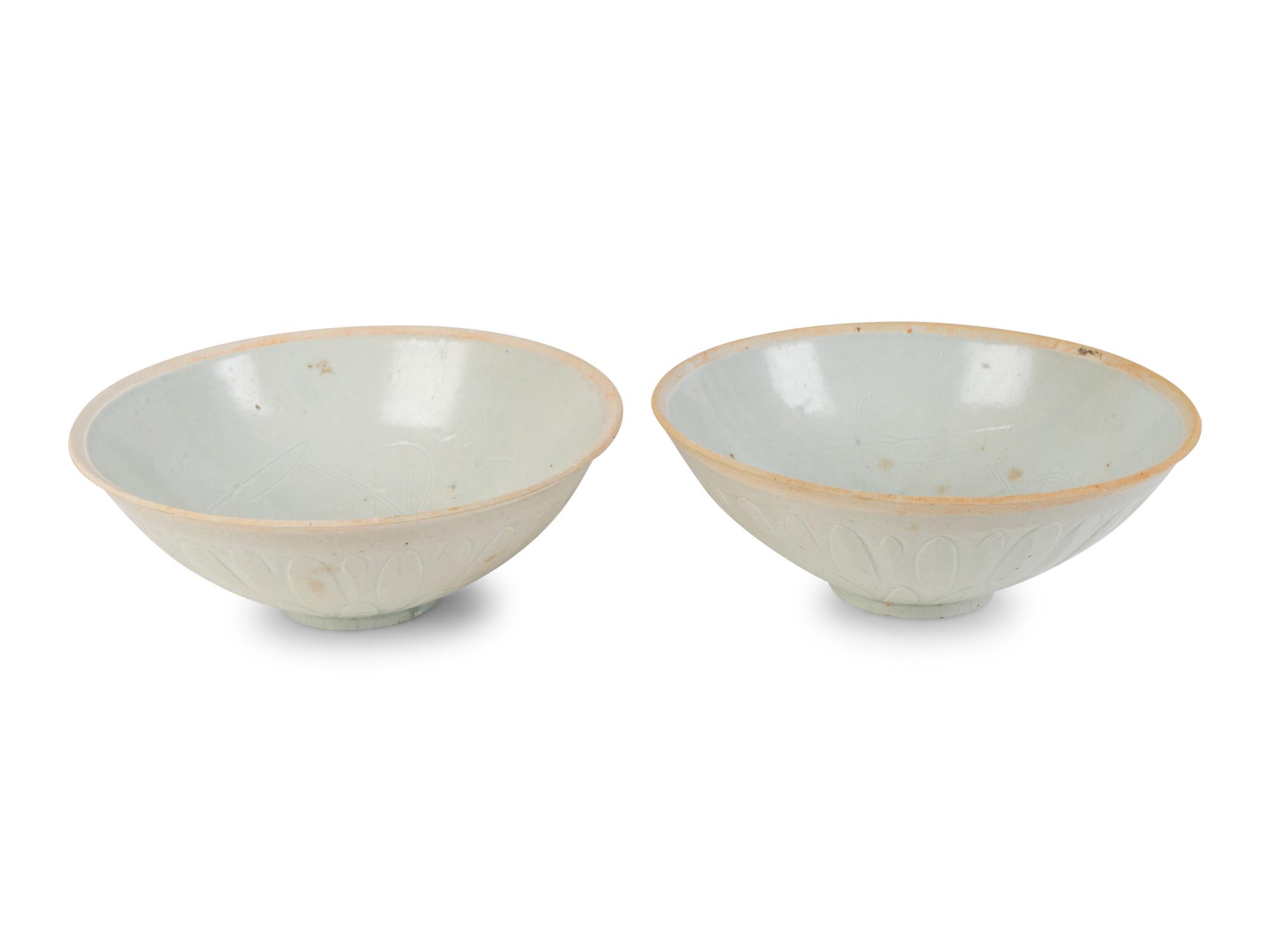 A Pair of Chinese Qingbai Porcelain Bowls — SONG DYNASTY