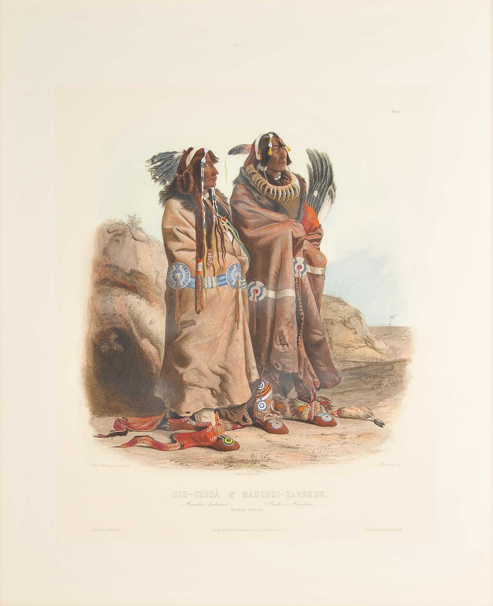A Group of seven reproduction Karl Bodmer prints, comprising: