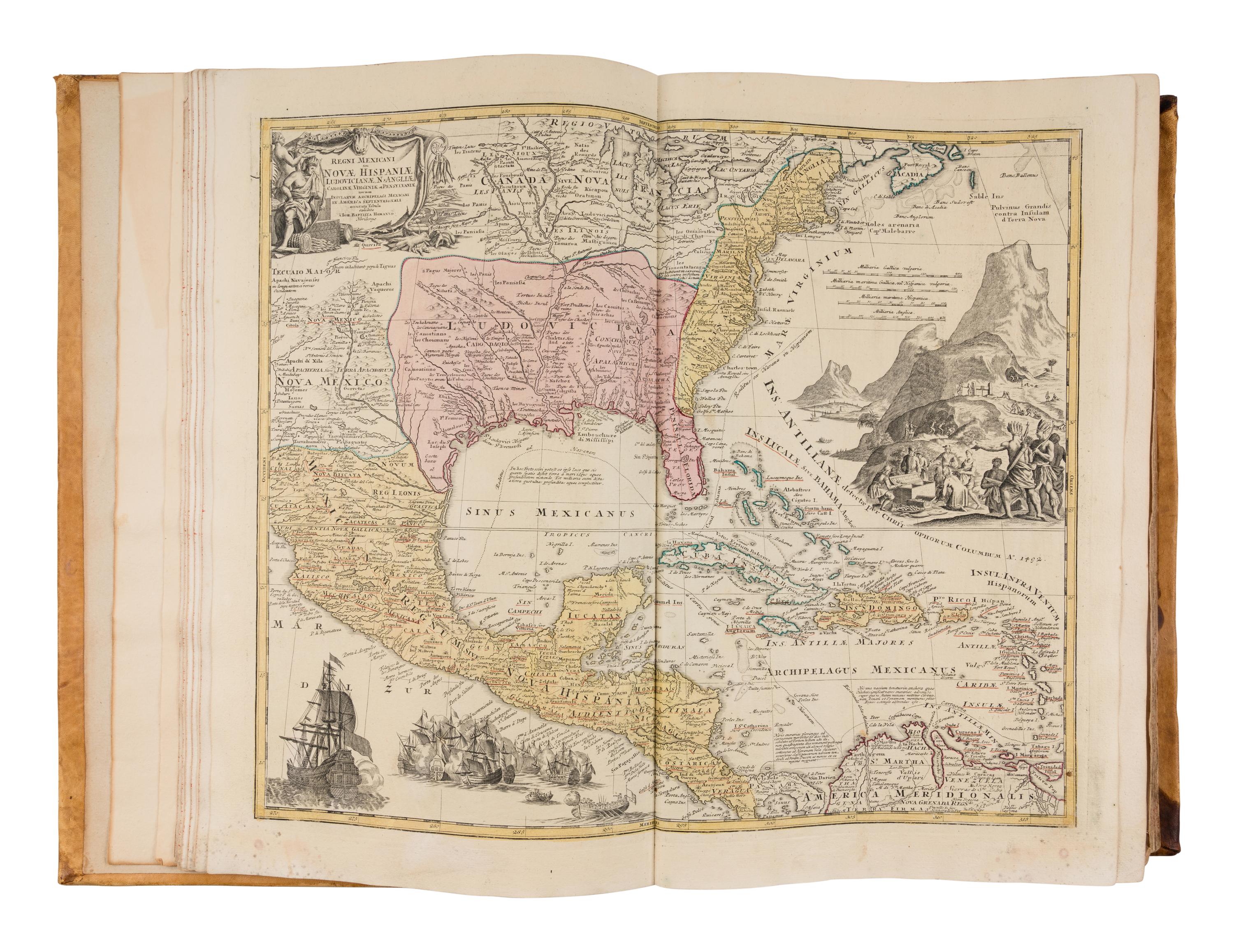 [MAPS]. HOMANN, Johann Baptist (1663-1724), HOMANN HEIRS, and Georg Matthäus SEUTTER (1678-1757). [Composite Atlas]. [Nuremberg, Augsburg, and others: Homann Heirs and others, maps dated between 1728-1765].