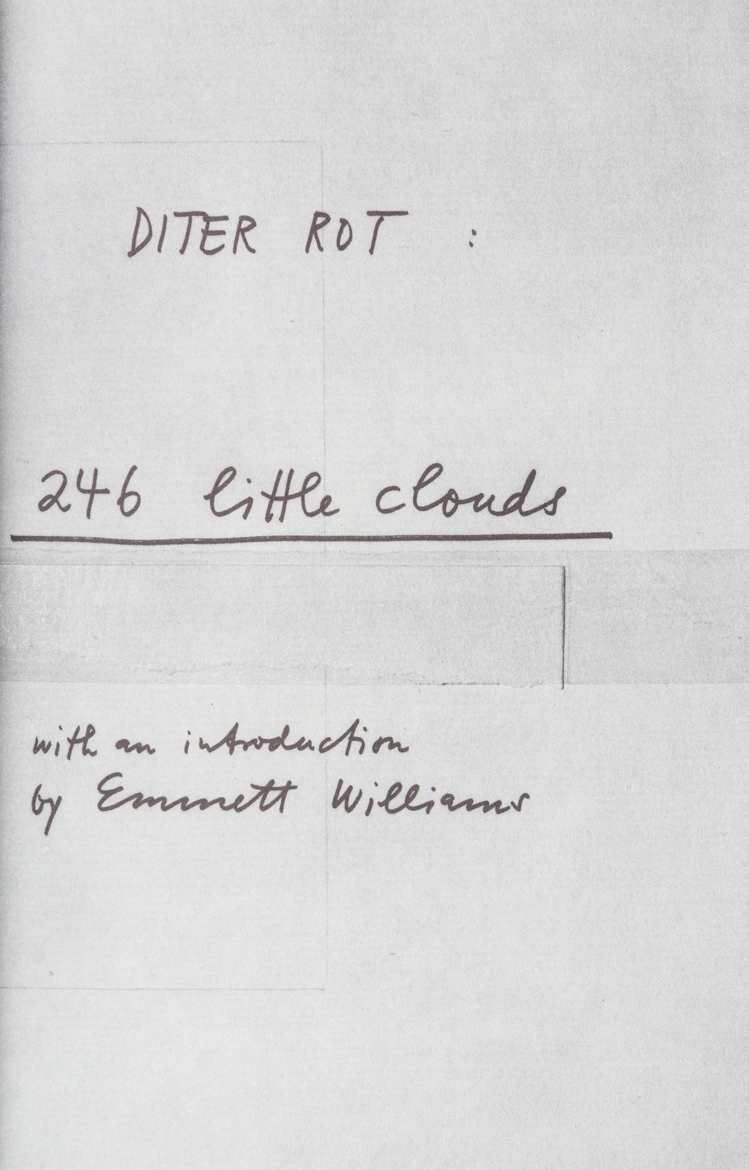 (SOMETHING ELSE PRESS) ROTH, DIETER. 246 Little Clouds. NY, 1968. First edition.