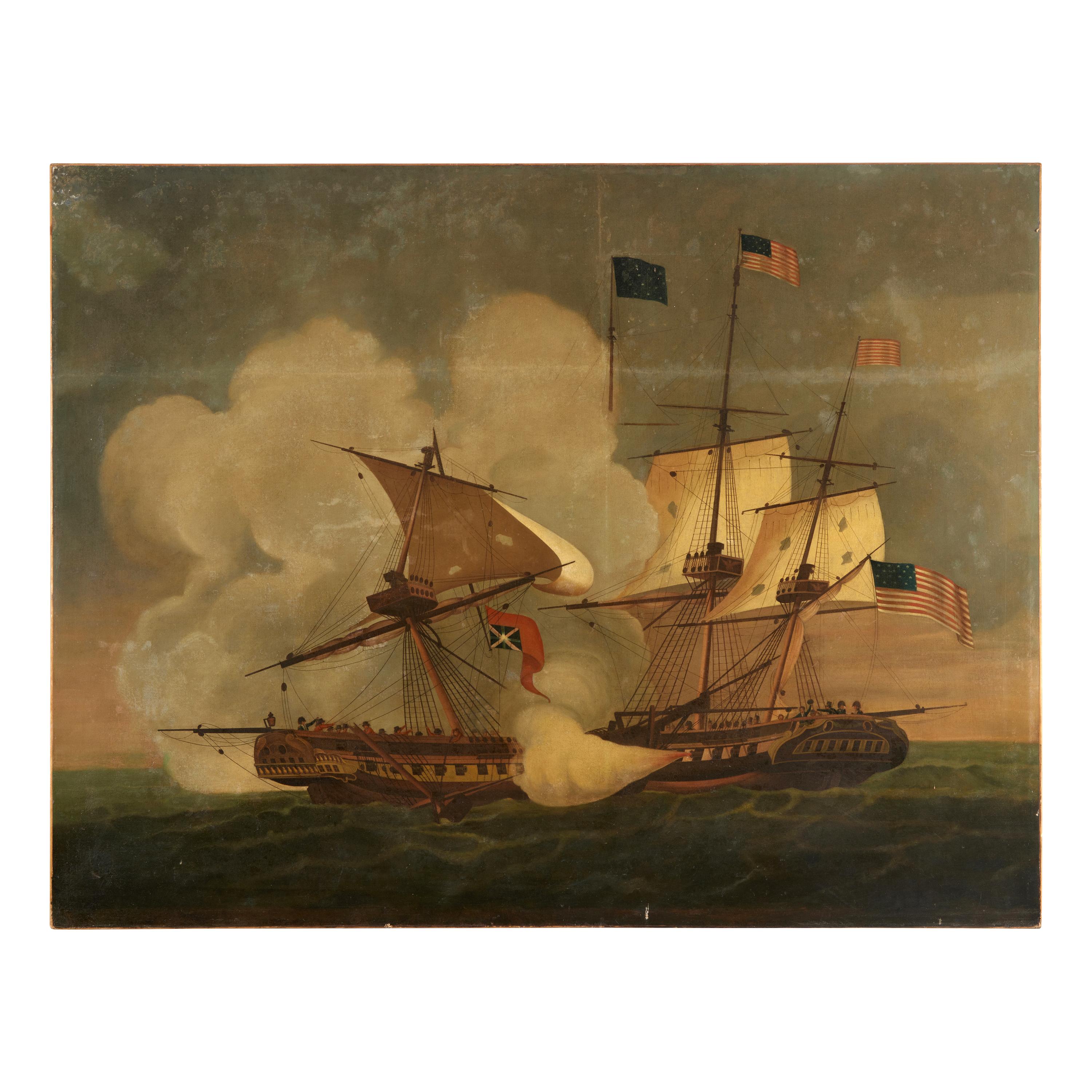 American School, 19th Century — The Battle of Flamborough Head: USS Bonhomme Richard vs. HMS Serapis