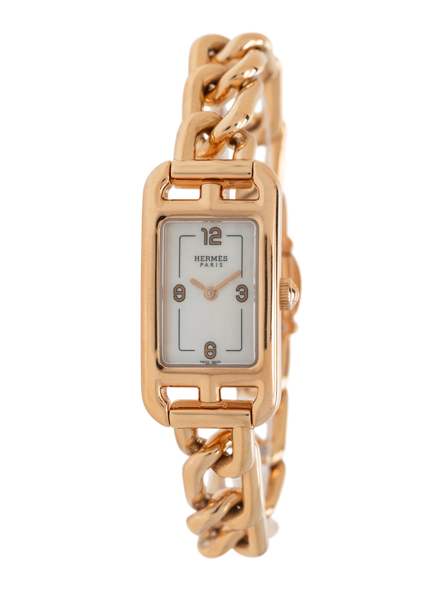 HERMÈS, 18K YELLOW GOLD 'NANTUCKET' WATCH