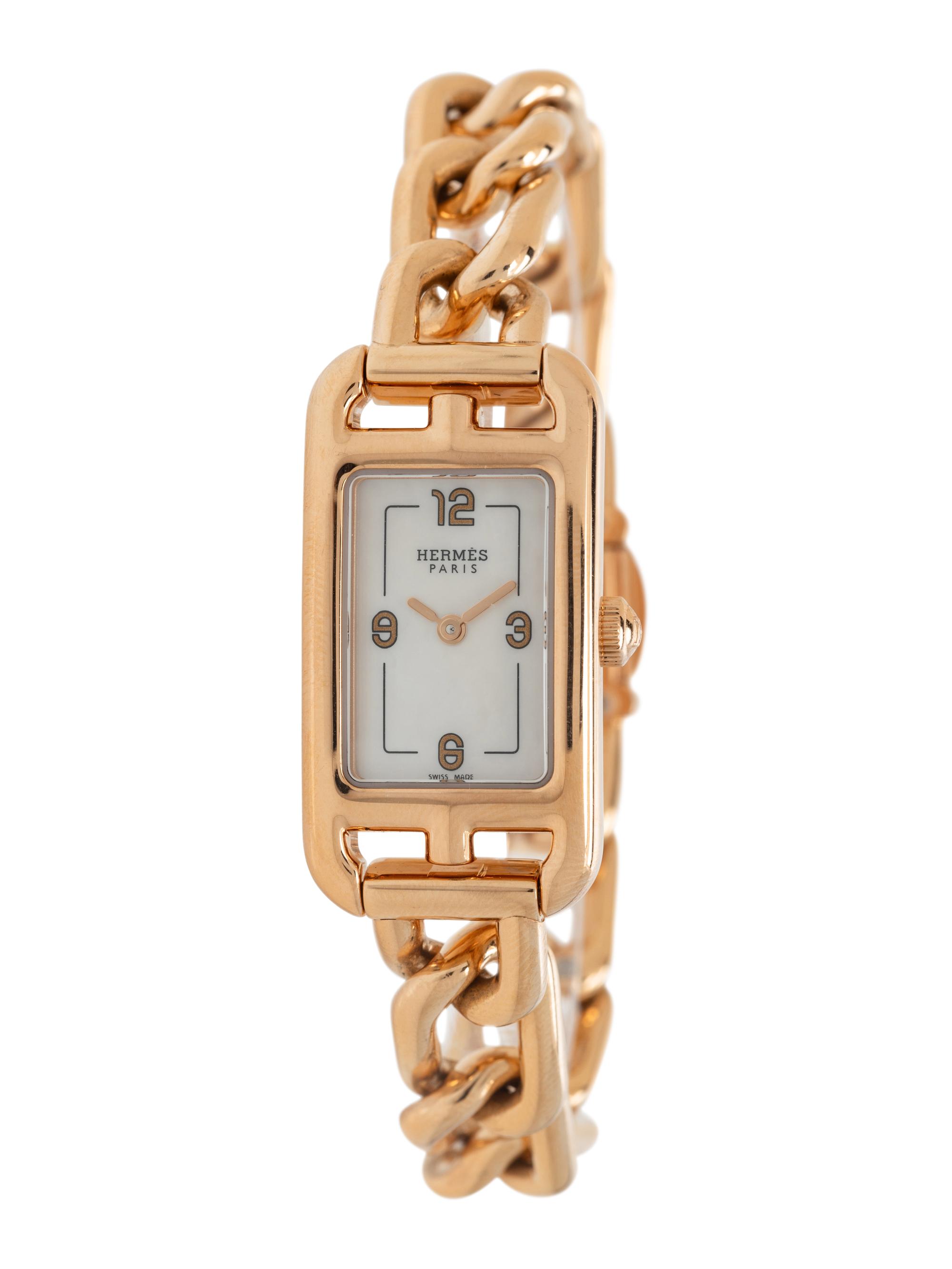 HERMÈS, 18K YELLOW GOLD 'NANTUCKET' WATCH